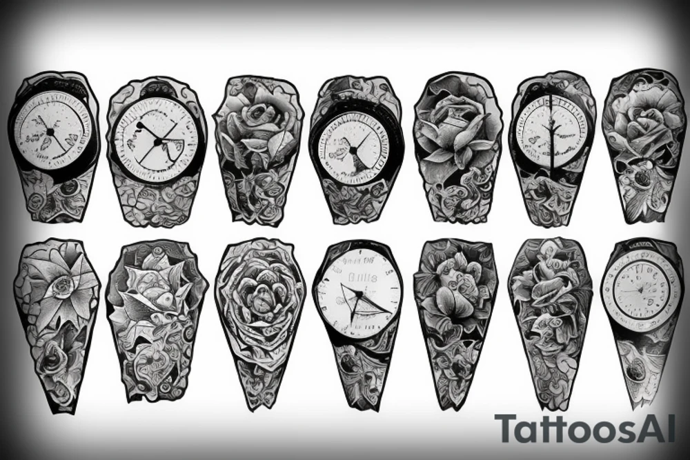 A stopwatch but instead of the time I want each quarter to be filled with each season of the year tattoo idea