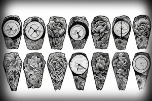 A stopwatch but instead of the time I want each quarter to be filled with each season of the year tattoo idea