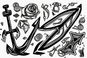 Writing "Fridek" combined with an anchor tattoo idea