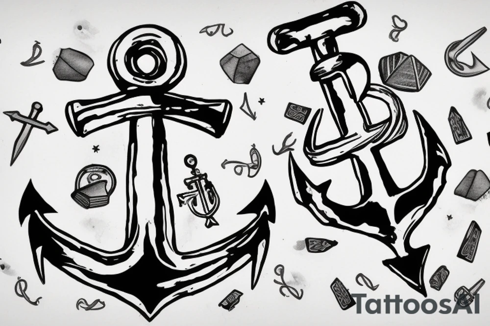 Writing "Fridek" with an anchor tattoo idea
