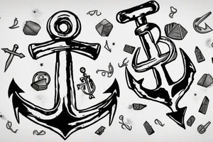 Writing "Fridek" with an anchor tattoo idea