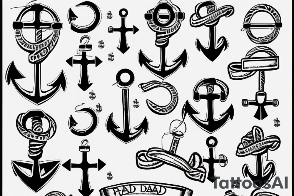 Name Dad Fridek with an anchor tattoo idea