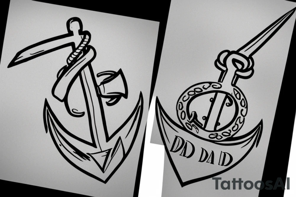 Name Dad Fridek with an anchor tattoo idea