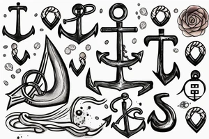 Name Fridek with an anchor tattoo idea