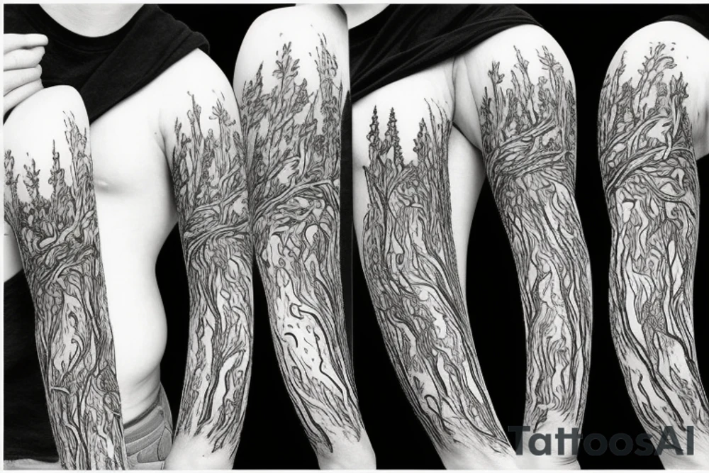 weeping forest on fire tattoo idea