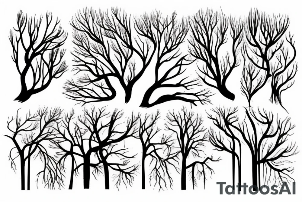 weeping forest on fire tattoo idea