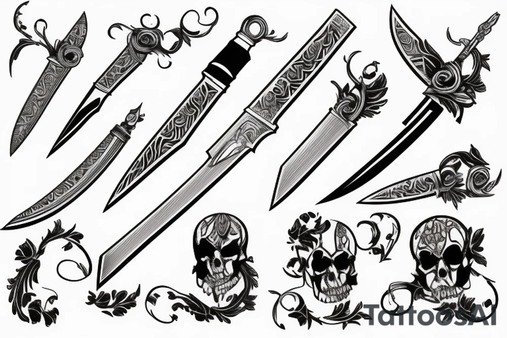 Dagger knife tattoo idea