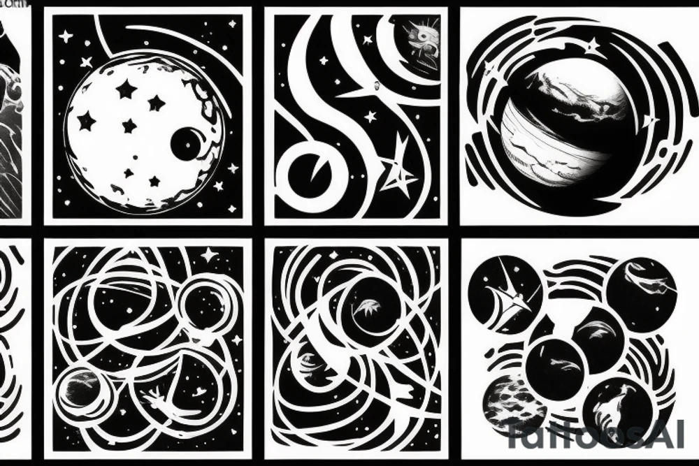 Planets lined up tattoo idea