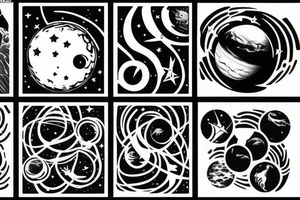 Planets lined up tattoo idea