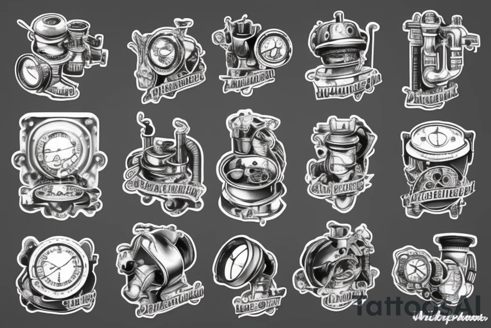 steampunk plumbing tattoo idea