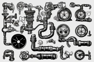 steampunk plumbing tattoo idea