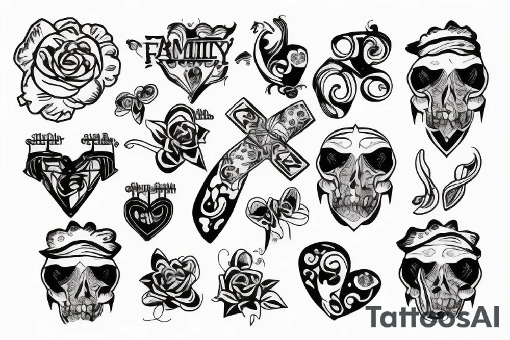 family cross tattoo idea