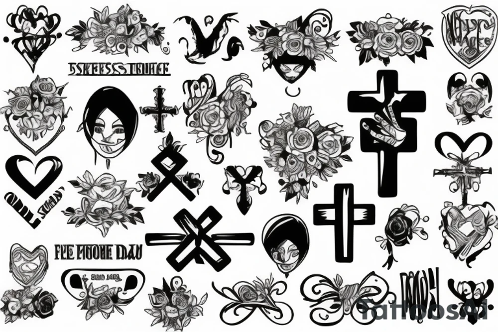 family cross tattoo idea