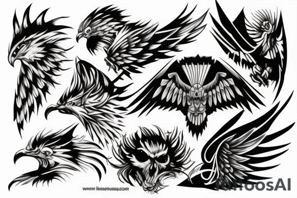 warrior hawk tattoo idea