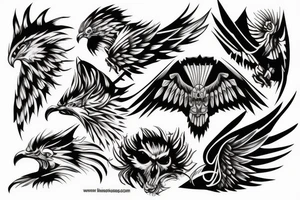 warrior hawk tattoo idea