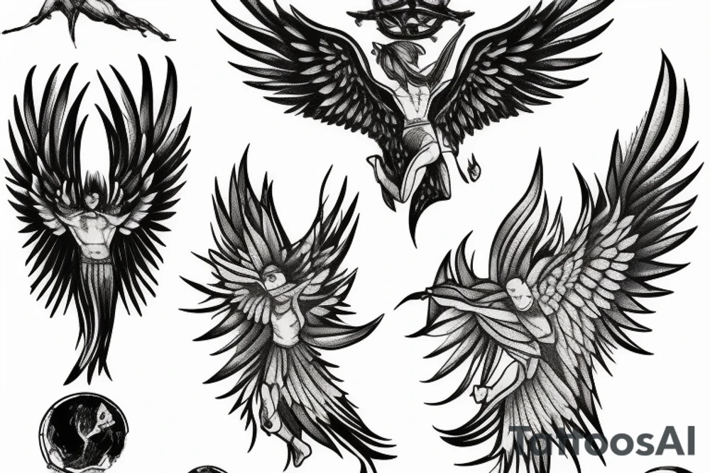 Icarus falling tattoo idea