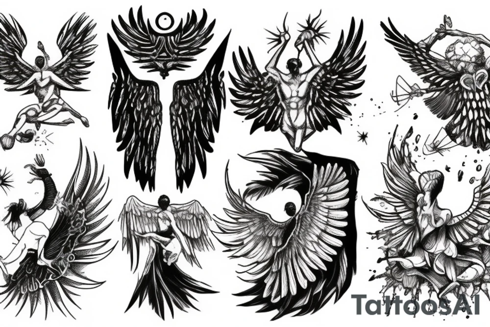 Icarus falling tattoo idea
