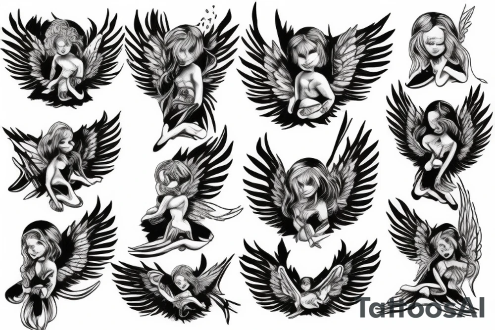 Angel falling tattoo idea