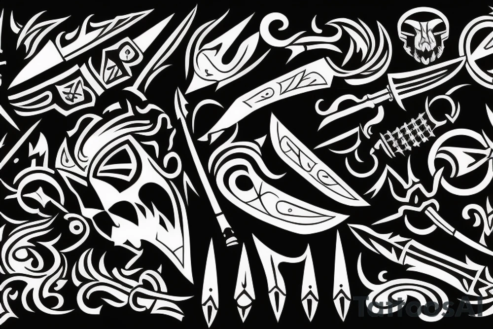 neotribal knife tattoo idea