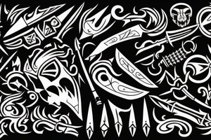 neotribal knife tattoo idea