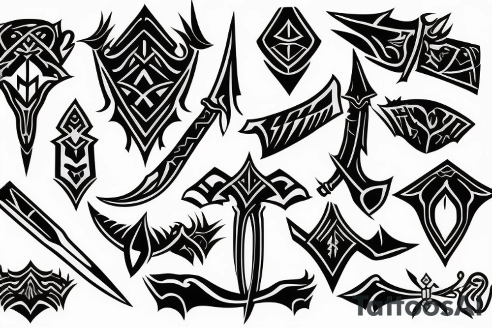 neotribal dagger tattoo idea