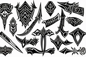 neotribal dagger tattoo idea