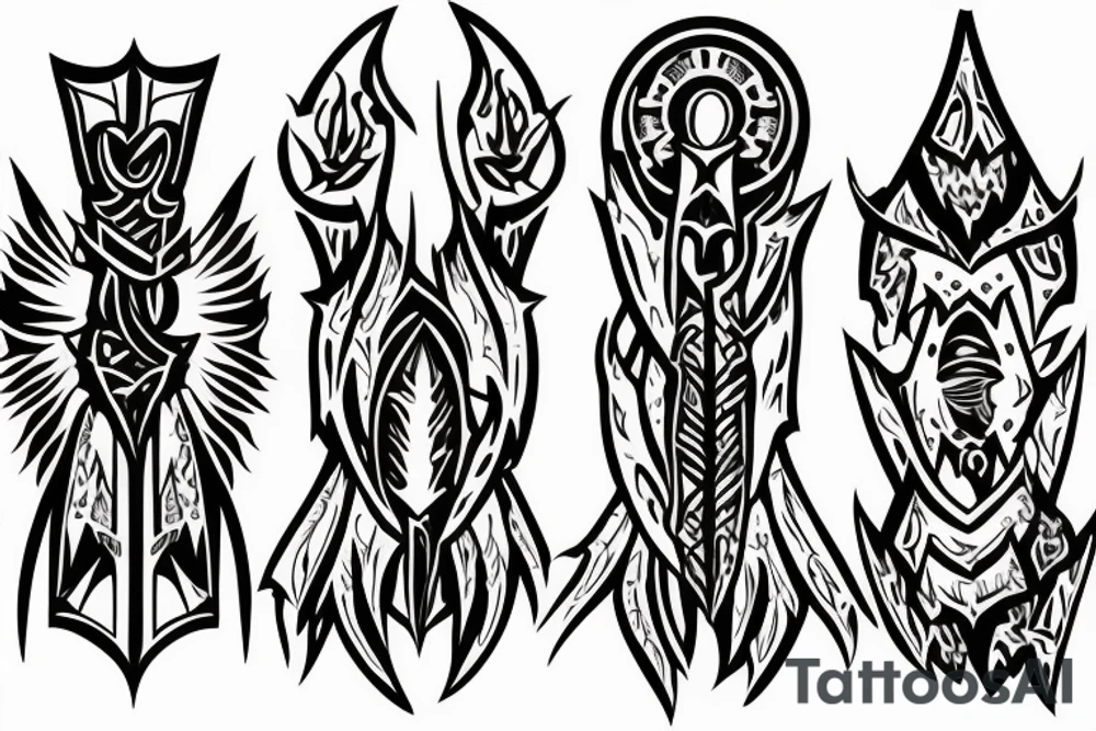 neotribal dagger tattoo idea