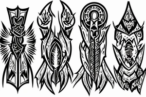 neotribal dagger tattoo idea