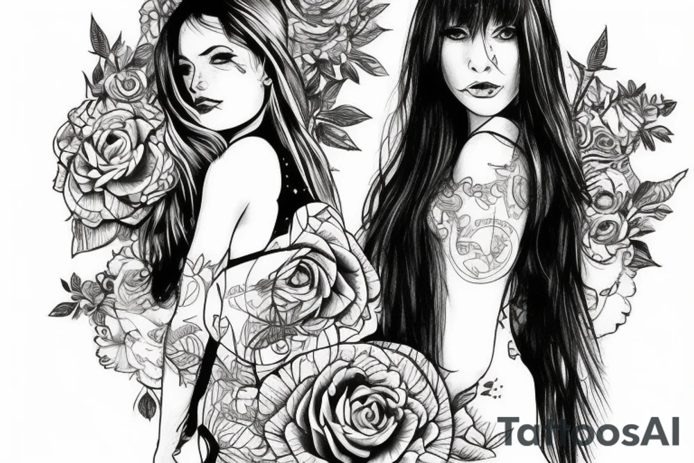 Girl whith ak47 tattoo idea