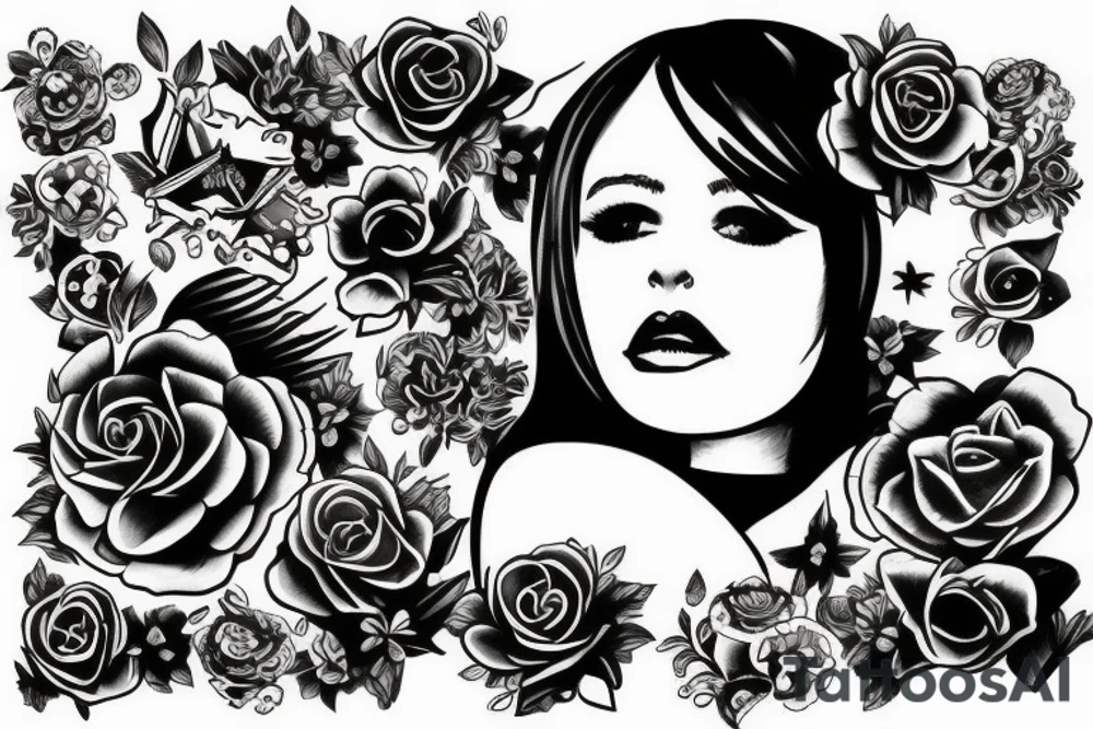 Girl whith ak47 tattoo idea