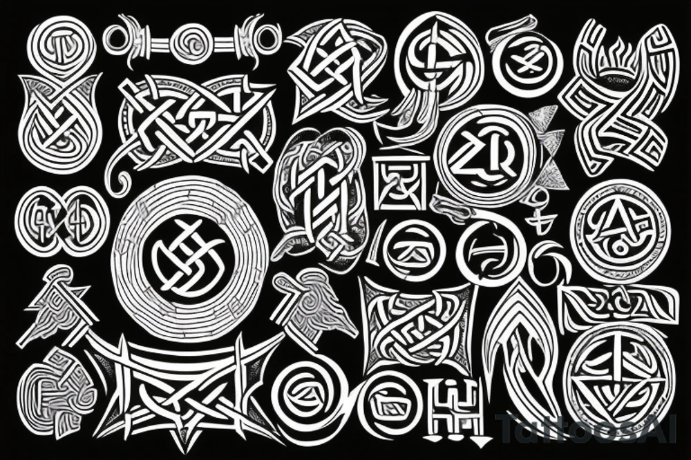 Nordic symbols, runes,bracelet tattoo idea