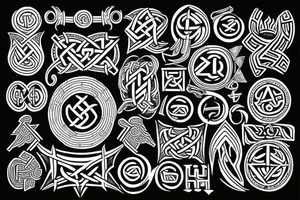 Nordic symbols, runes,bracelet tattoo idea