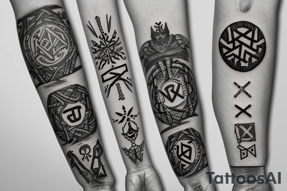 Nordic symbols, runes,bracelet tattoo idea