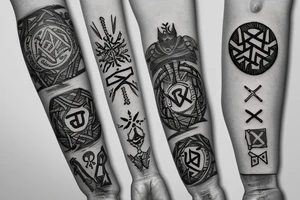 Nordic symbols, runes,bracelet tattoo idea