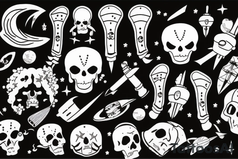 Death with space tattoo idea