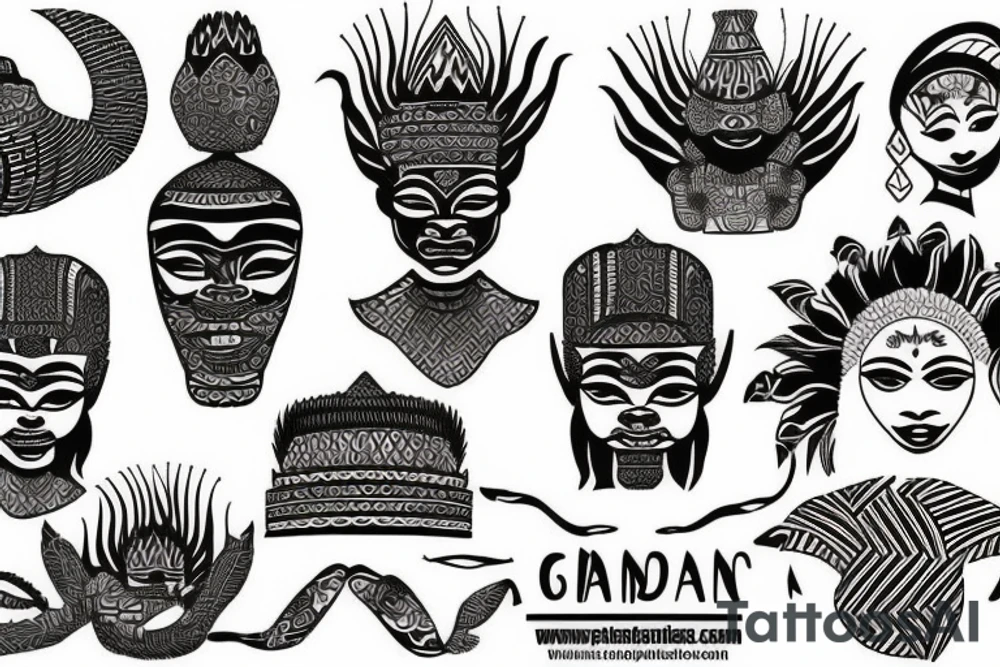 Combination of Ghanaian and Indonesian culture tattoo idea