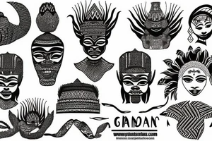 Combination of Ghanaian and Indonesian culture tattoo idea