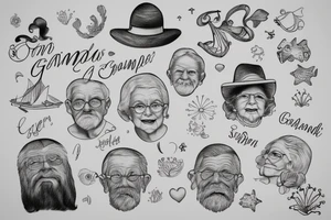 Grandparents looking at the ocean tattoo idea