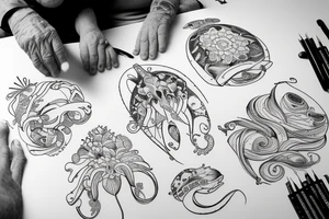 Grandparents looking at the ocean tattoo idea