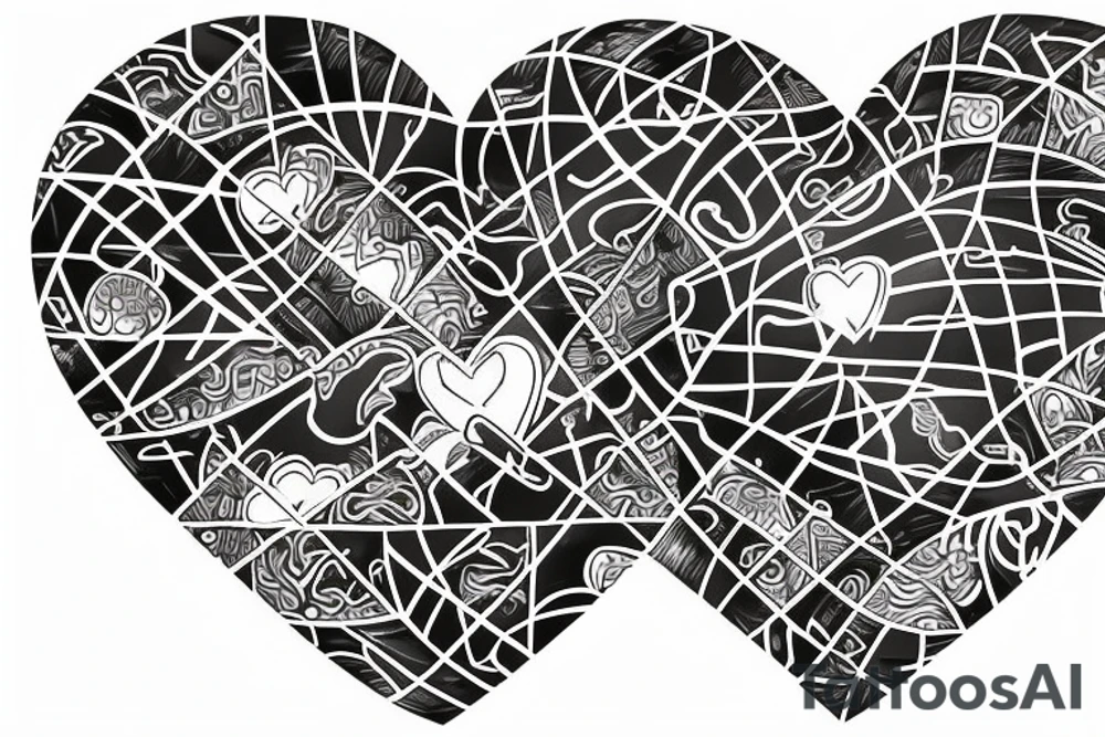 Heartshaped combination of the maps of Ghana and Indonesia tattoo idea