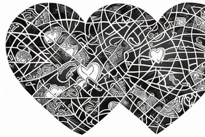 Heartshaped combination of the maps of Ghana and Indonesia tattoo idea