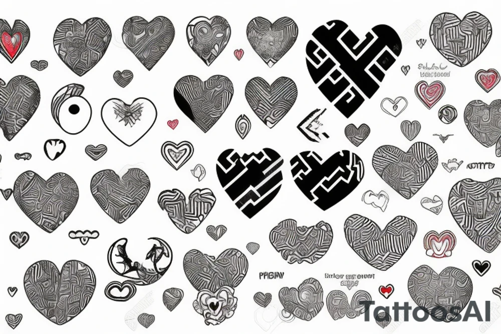 Heartshaped combination of the maps of Ghana and Indonesia tattoo idea