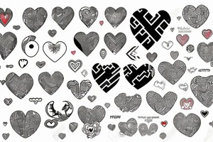 Heartshaped combination of the maps of Ghana and Indonesia tattoo idea