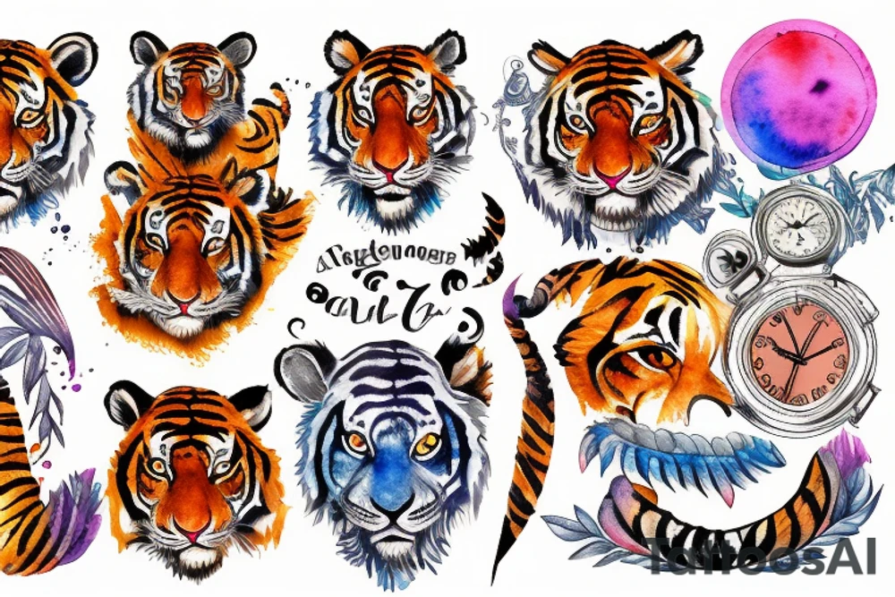 Virgo, tiger, Fenix, time tattoo idea
