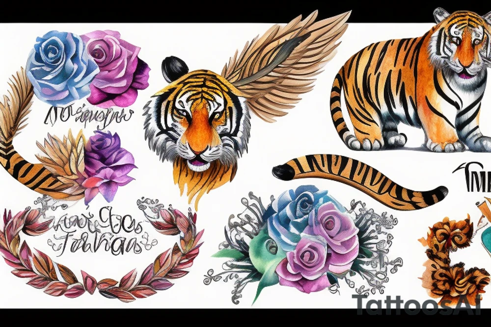 Virgo, tiger, Fenix, time tattoo idea