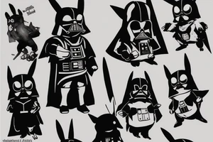 Pikachu in Darth Vader suit tattoo idea