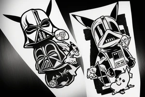 Pikachu in Darth Vader suit tattoo idea