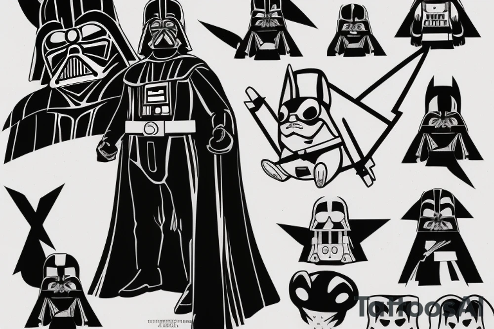 Pikachu in Darth Vader suit tattoo idea