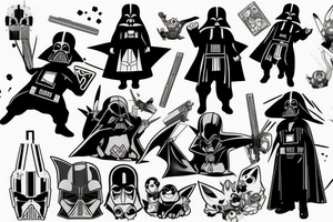 Pikachu in Darth Vader suit tattoo idea