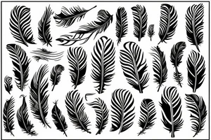 A feather with a symbolic number six tattoo idea
